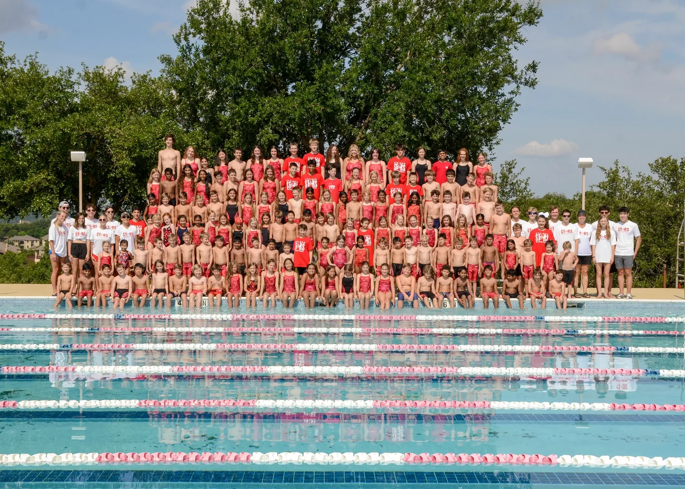 Steiner Ranch Stars Red Team swimmers and coaches